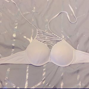 Victoria’ Secret Strappy Push Up White Bikini Top-  NEVER WORN- 34C